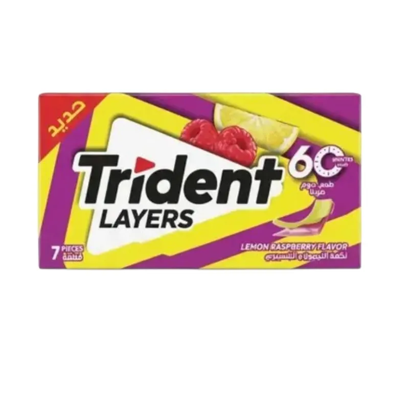 Chewing-gum sans sucre saveur raspberry lemon x7 pièces - TRIDENT