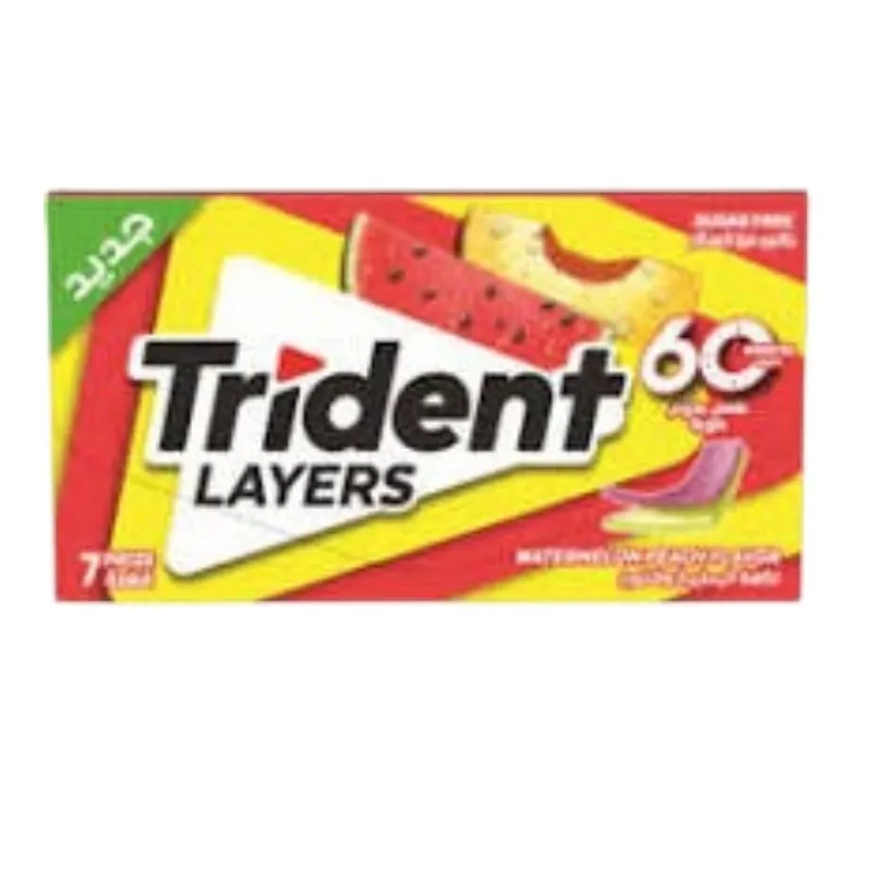 Chewing-gum sans sucre saveur peach watermelon x7 pièces - TRIDENT