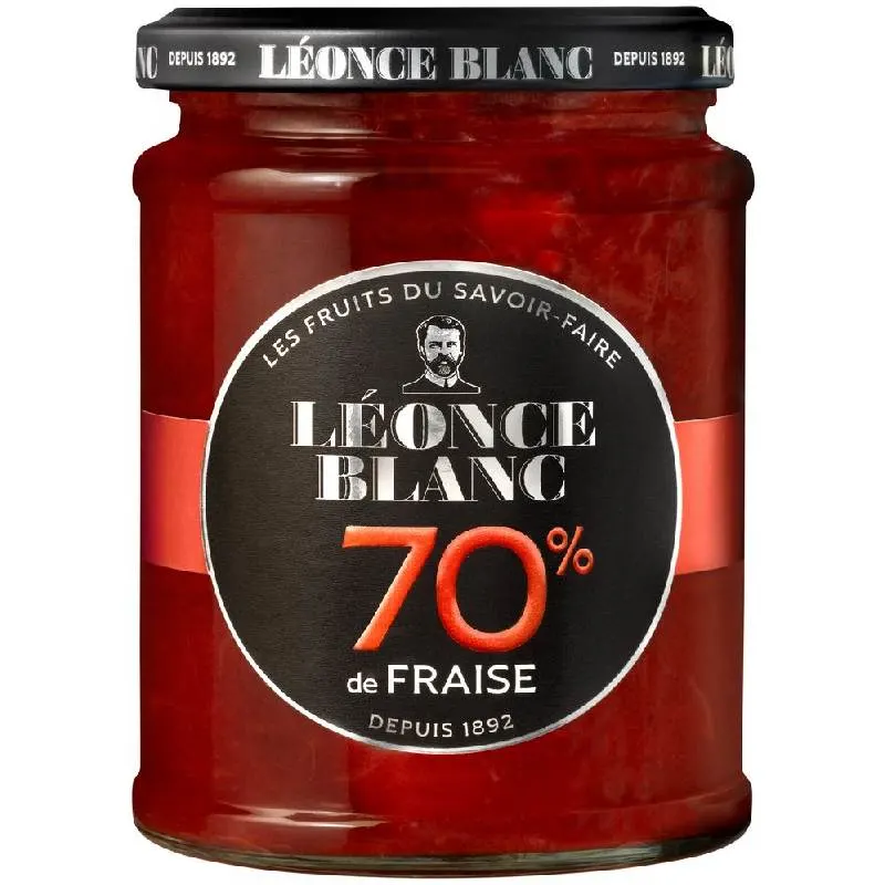 Confiture de fraise 70% de fruits 320g -  LÉONCE BLANC