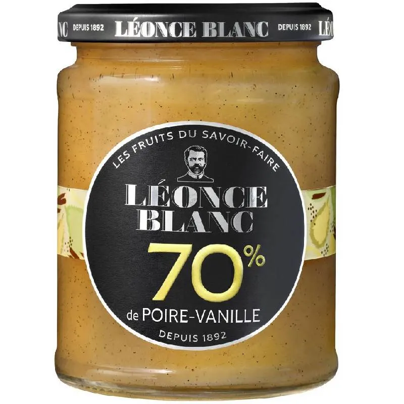 Confiture de poire vanille 70% de fruits 320g -  LÉONCE BLANC