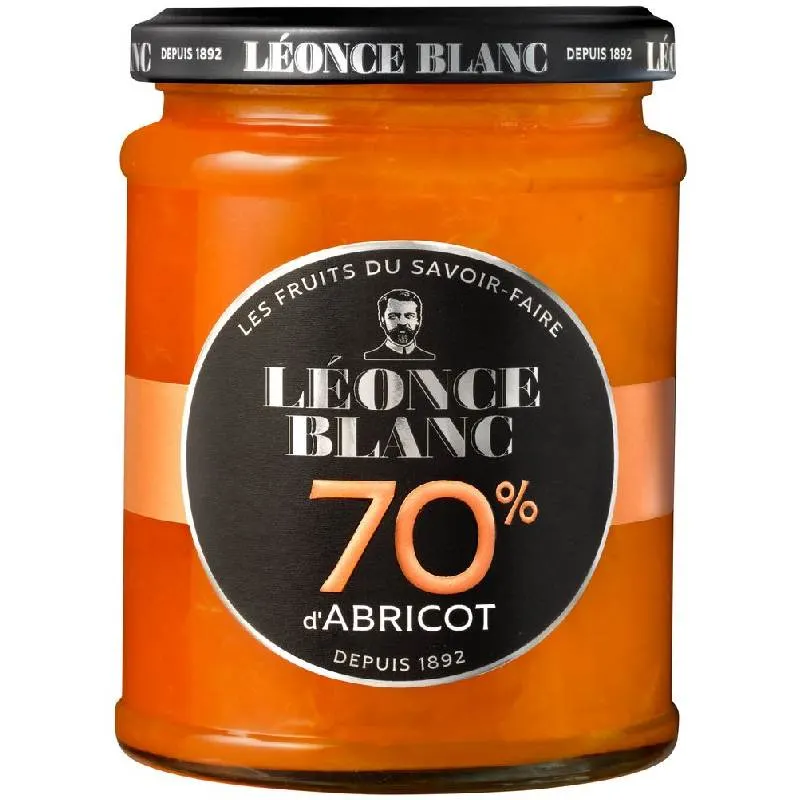 Confiture d'abricot 70% de fruits  320g -  LÉONCE BLANC