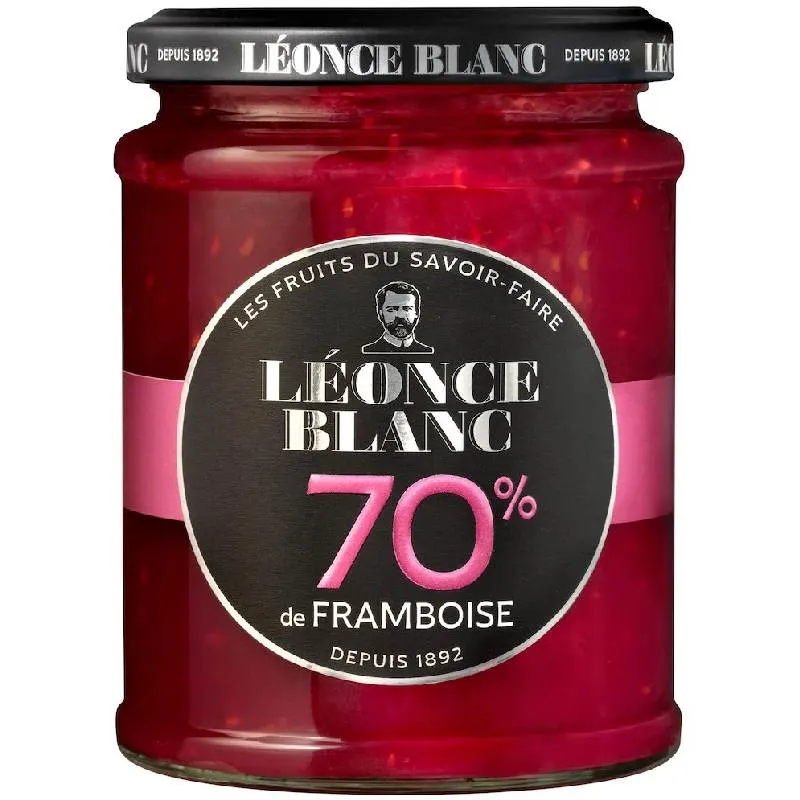 Confiture de framboise 70% de fruits 320g -  LÉONCE BLANC