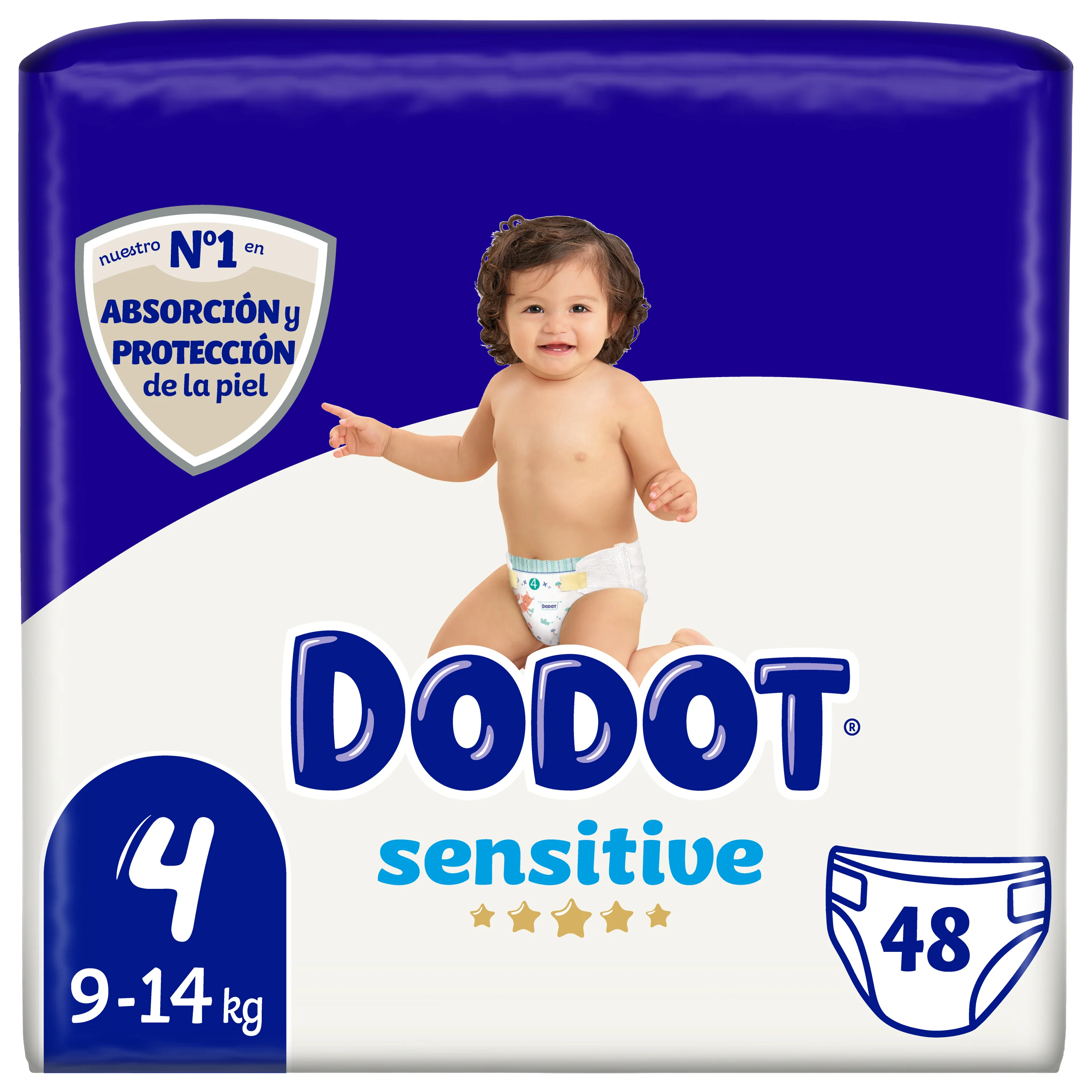 Couches bébé sensitive Jumbo Pack Taille 4 (9-14Kg) 48 unités - DODOT