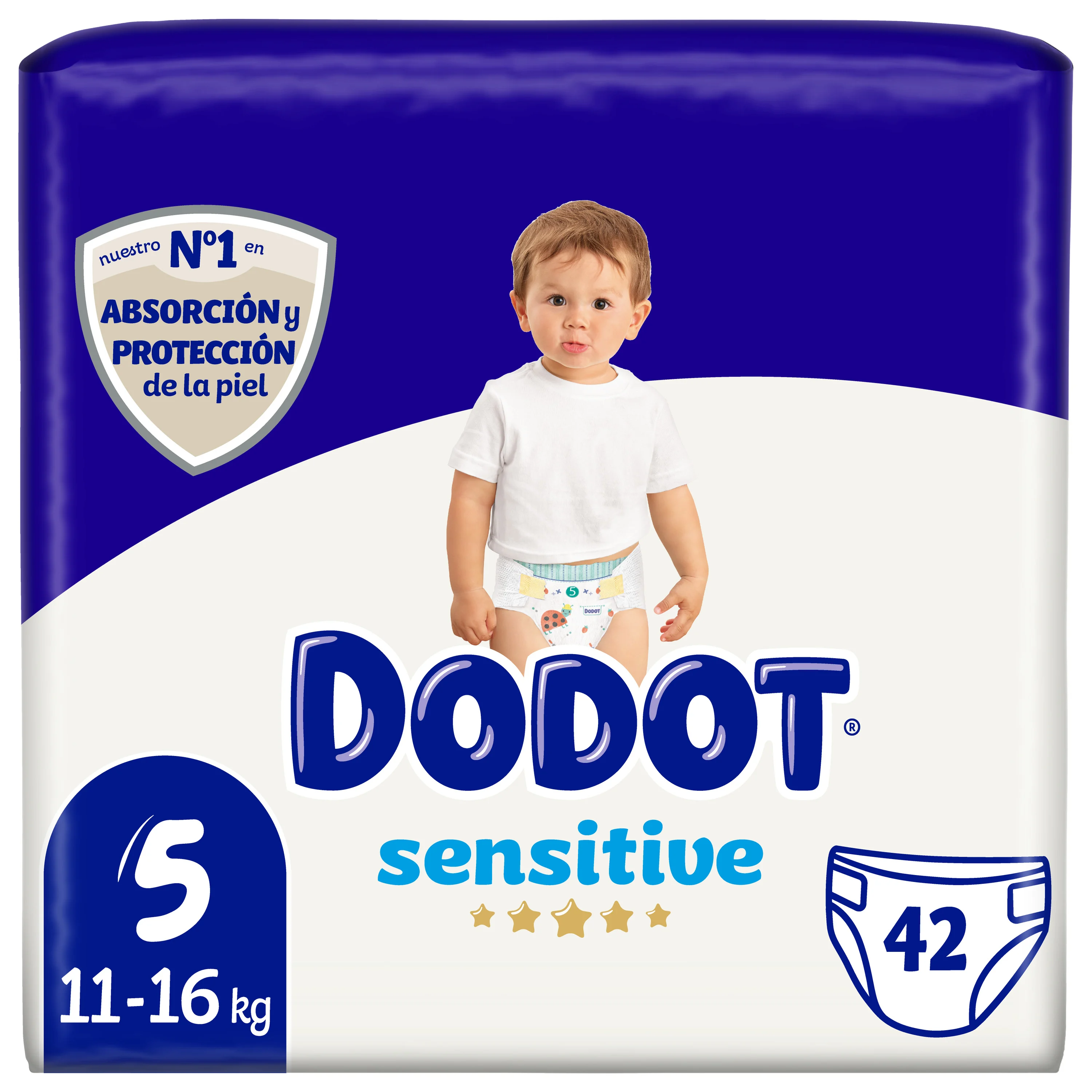 Couches bébé sensitive Jumbo Pack Taille 5 (11-16Kg) 42 unités - DODOT