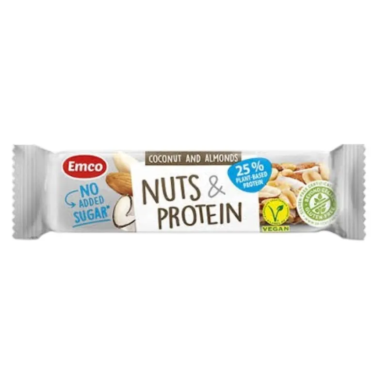 Barre protéinée noix coco et amande sans sucres ajoutés 35g - EMCO