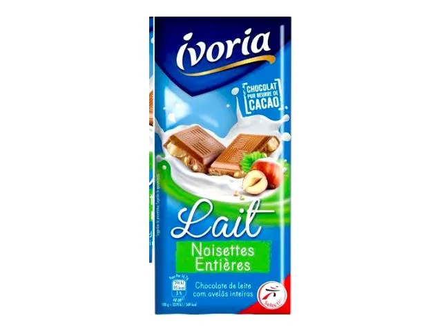 Tablette chocolat au lait noisettes 100 g - IVORIA