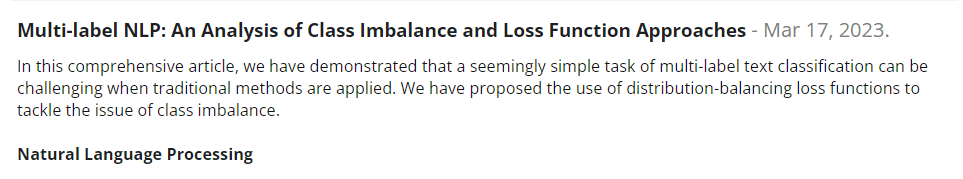 Multi-label NLP: An Analysis of Class Imbalance and Loss Function Approaches