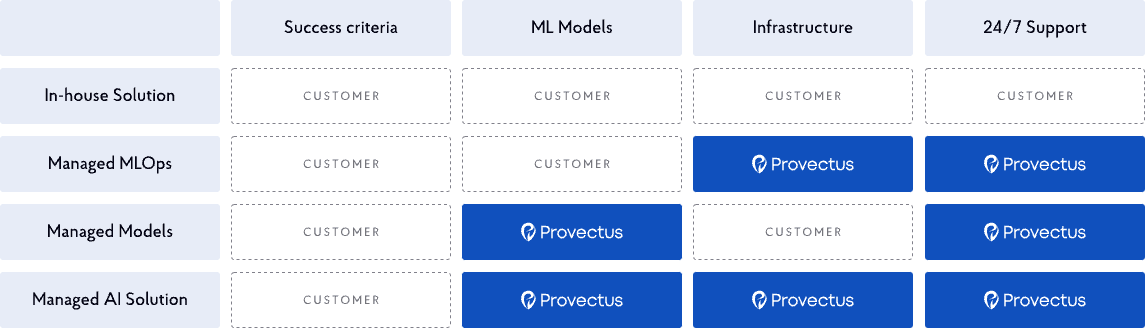 Managed AI provision options