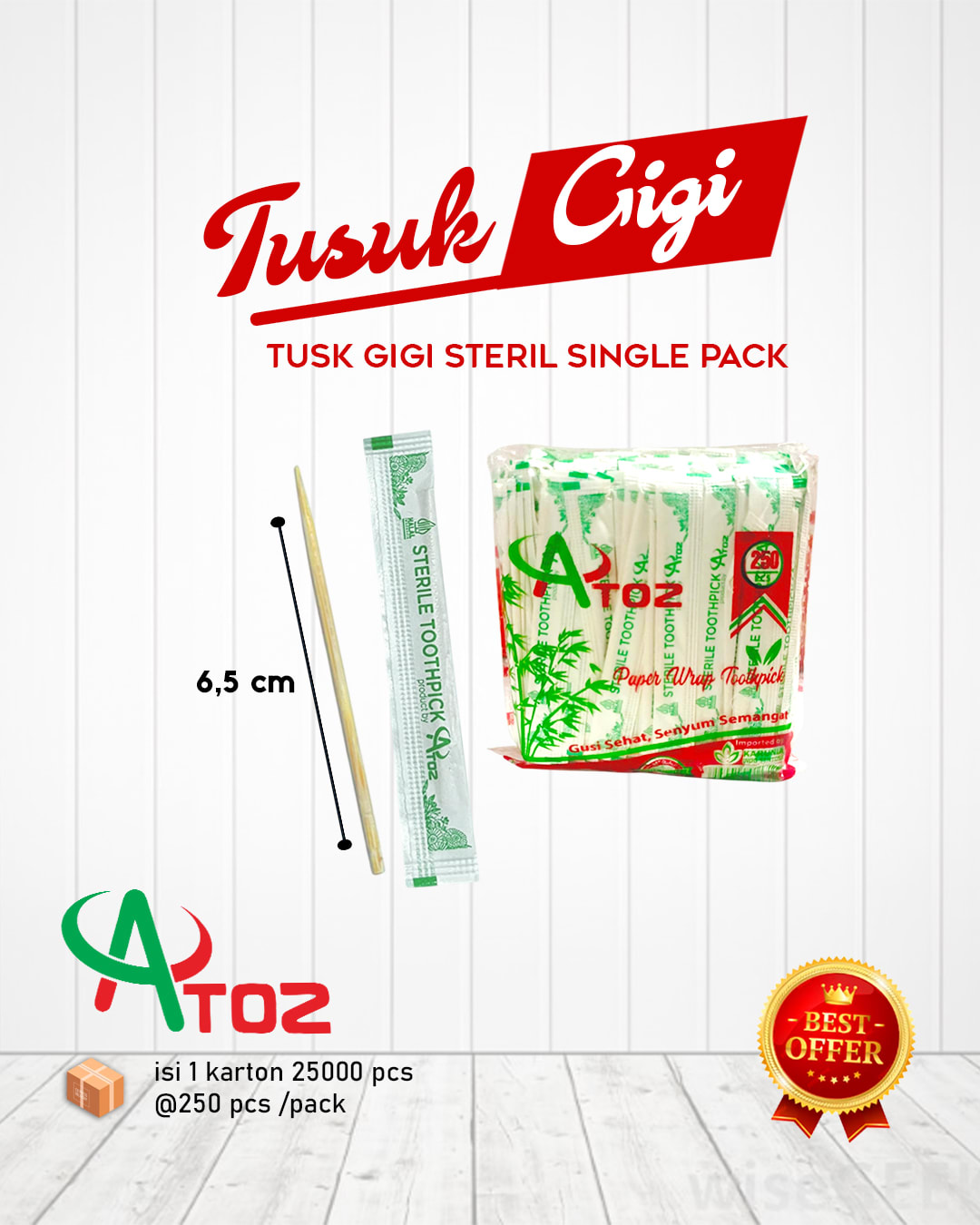 Tusuk Gigi Steril Single Pack
