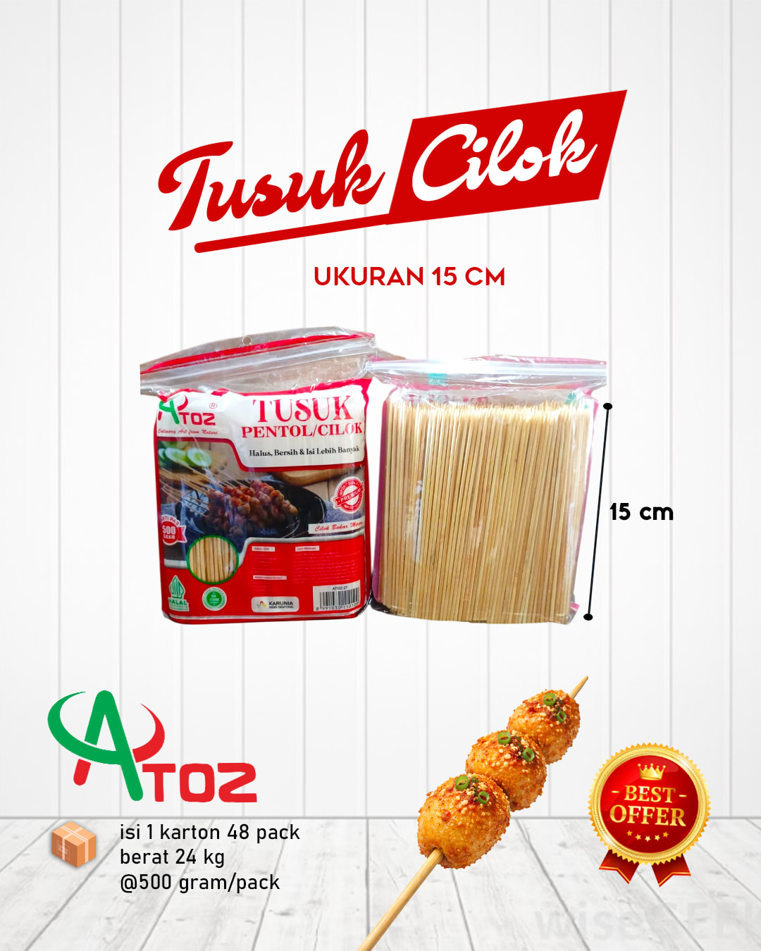 Tusuk Cilok / Pentol 15 cm