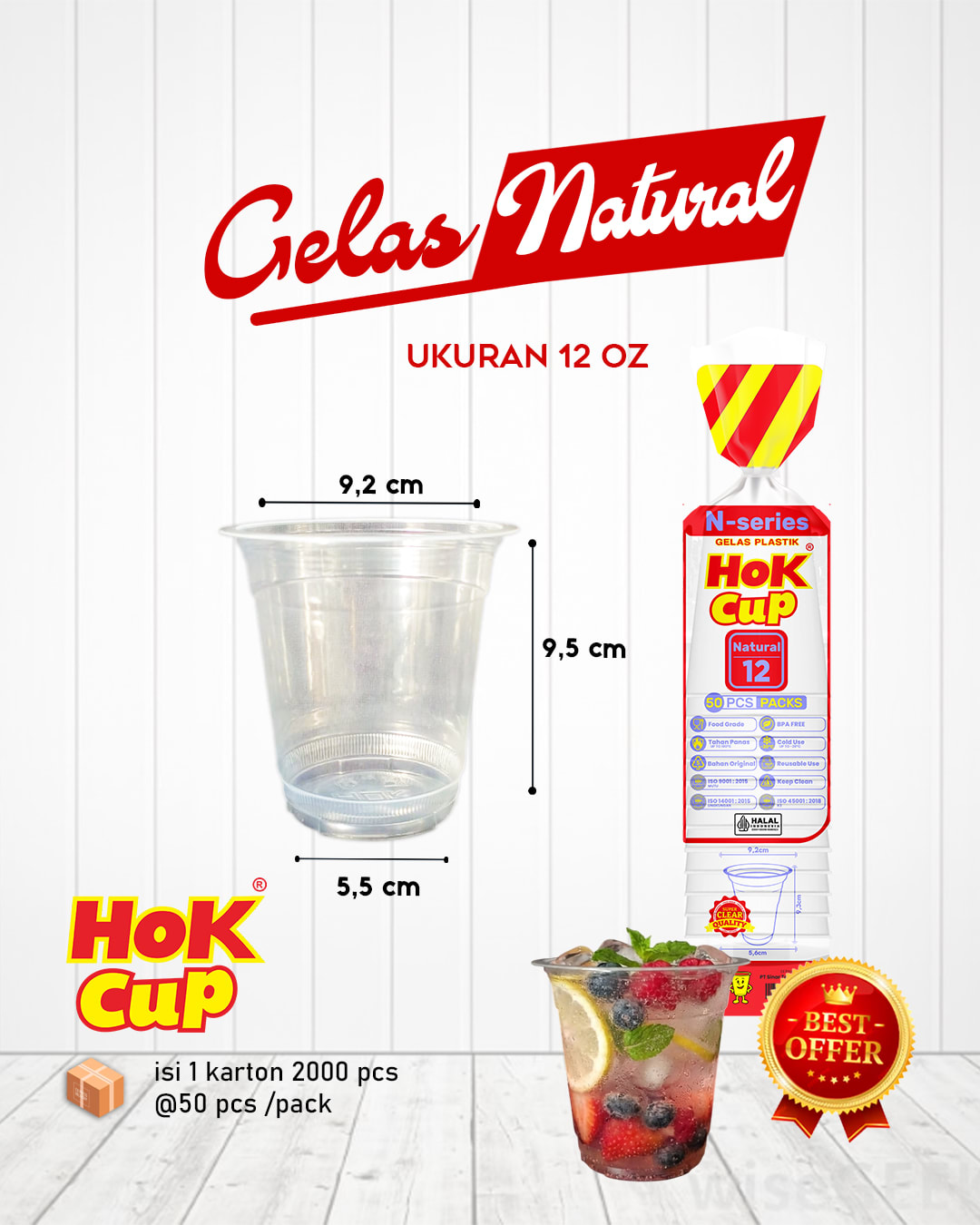 Promo Grosir Hok Cup Natural – Minimum Order Karton