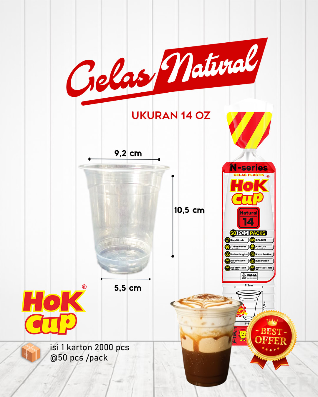 Gelas Natural 14 Oz