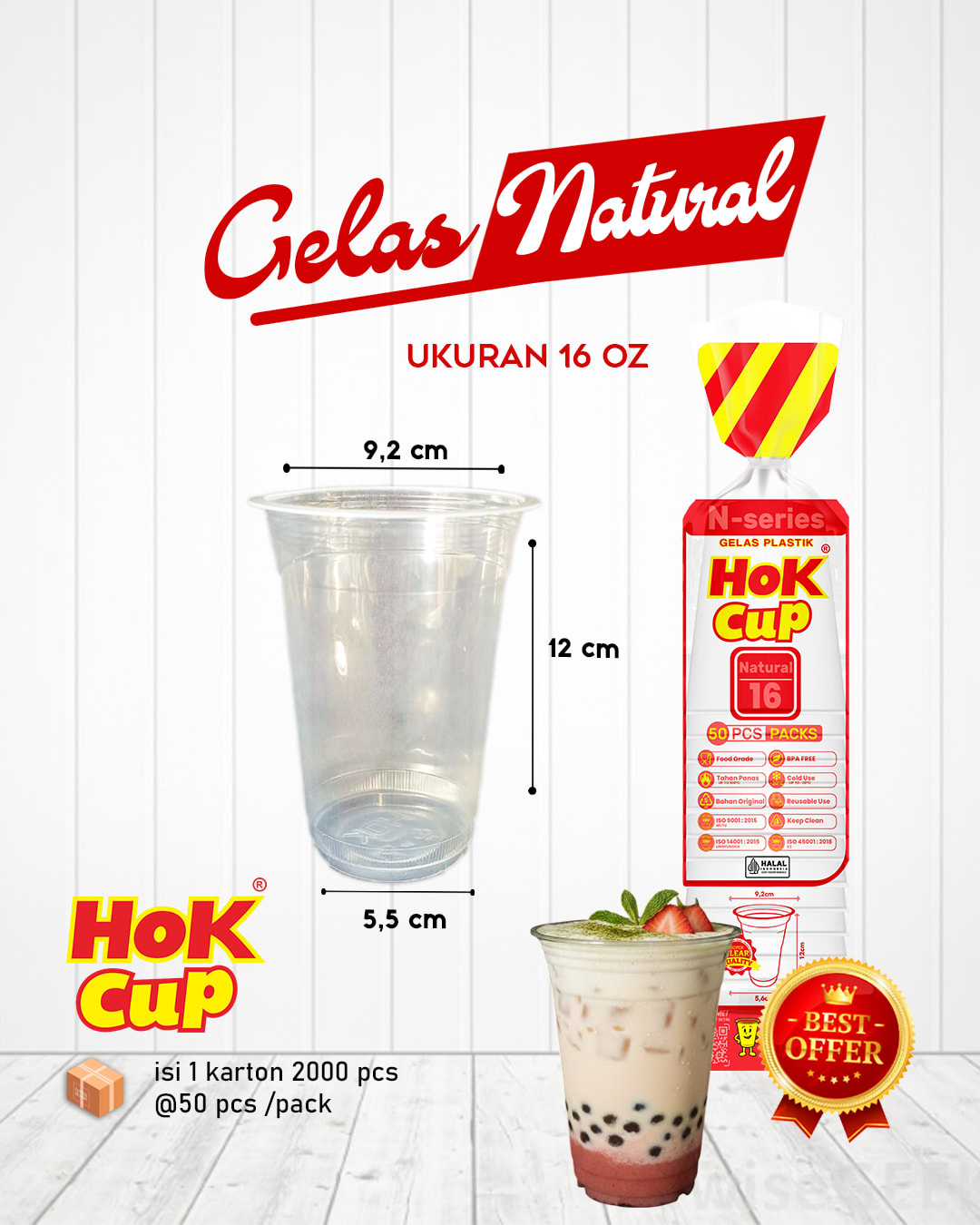 Gelas Natural 16 Oz