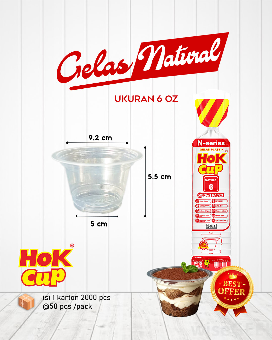 Gelas Natural 6 Oz