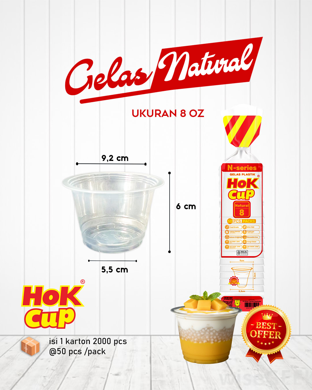 Gelas Natural 8 Oz