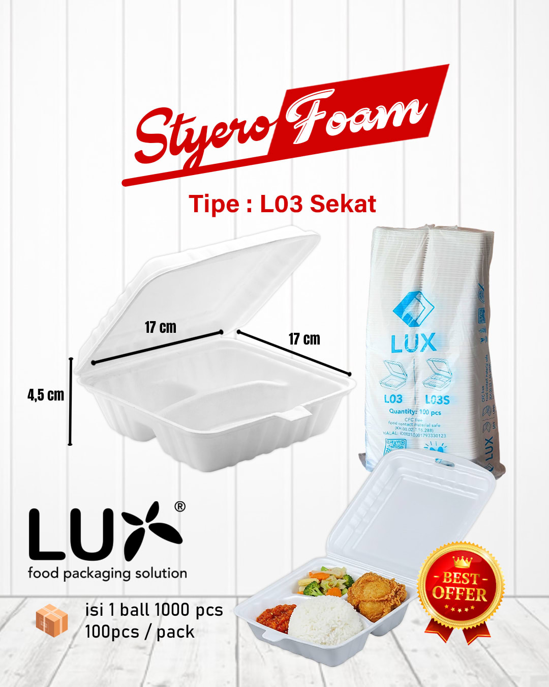Styrofoam Tipe L03 Sekat