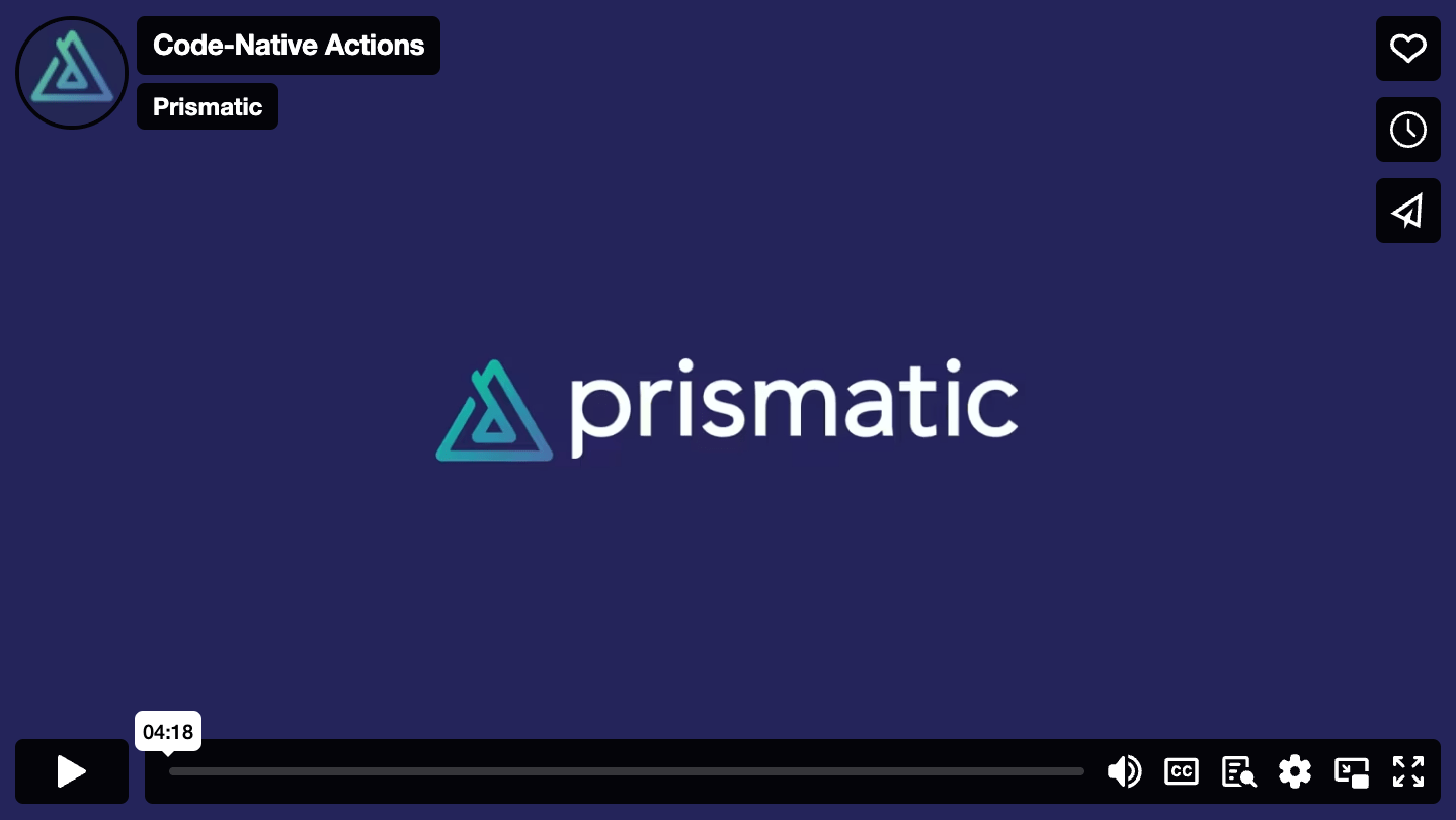 Code-native actions video Code-native actions video