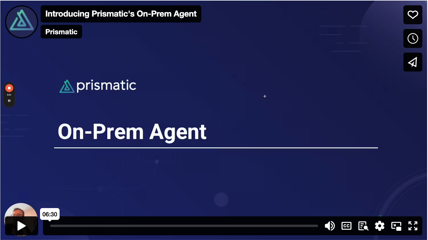 Introducing Prismatic's on-prem agent video Introducing Prismatic's on-prem agent video