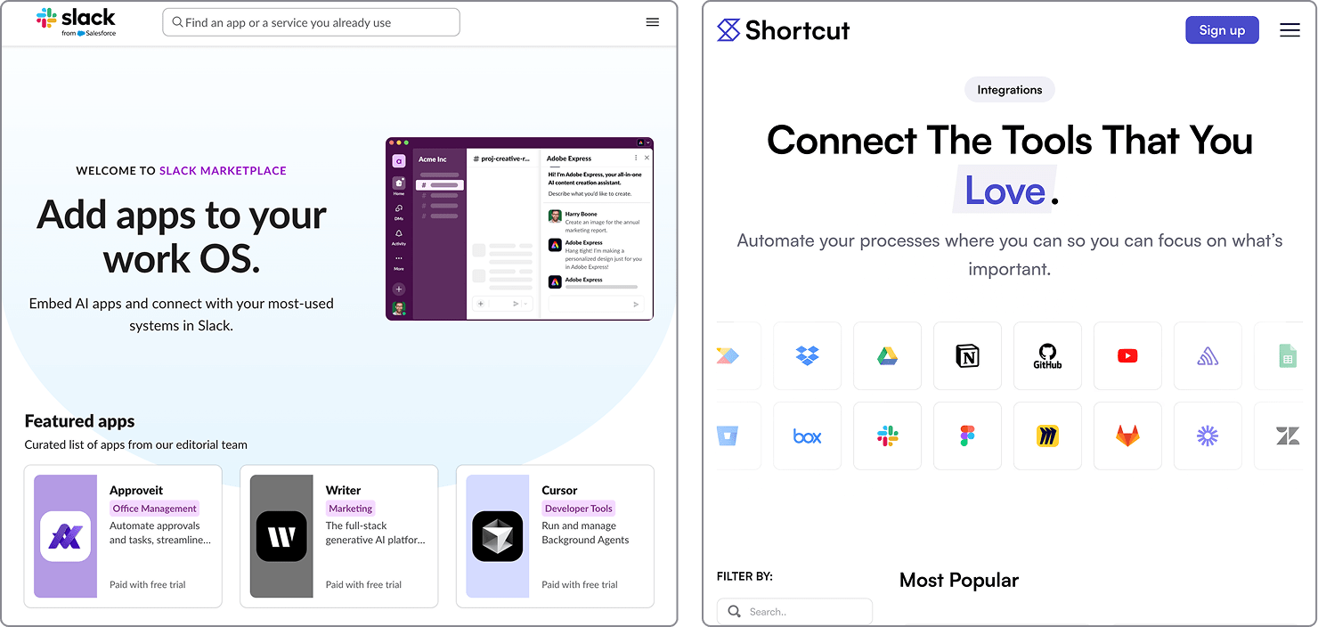 Chunks of Slack and Short cut integration marketplaces Chunks of Slack and Short cut integration marketplaces