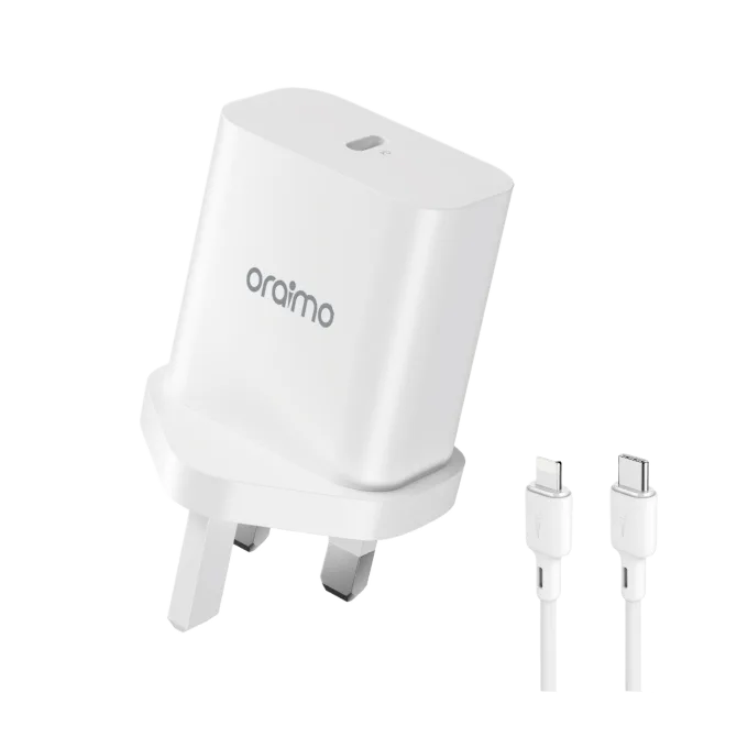 oraimo PowerCube 20 20W Charger Kit USB-C to Lightning · White