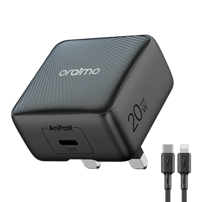 oraimo PowerCube 20 Chic CL55 20W GaN charger kit · Black