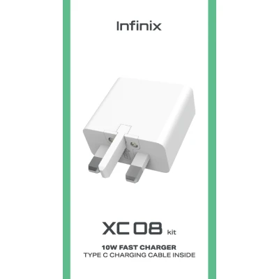 Infinix XC08 10W Charger Kit USB-C UK · White