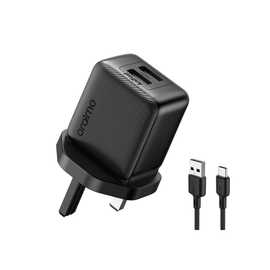 oraimo PowerCube 12 Sleek 12W USB-A to Type-C Kit OCW-1121U+C53 · Black