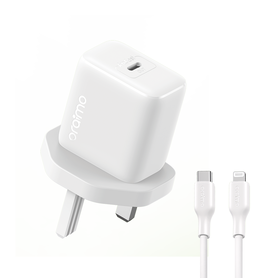 oraimo PowerCube 202 UK 20W Charger Kit · White