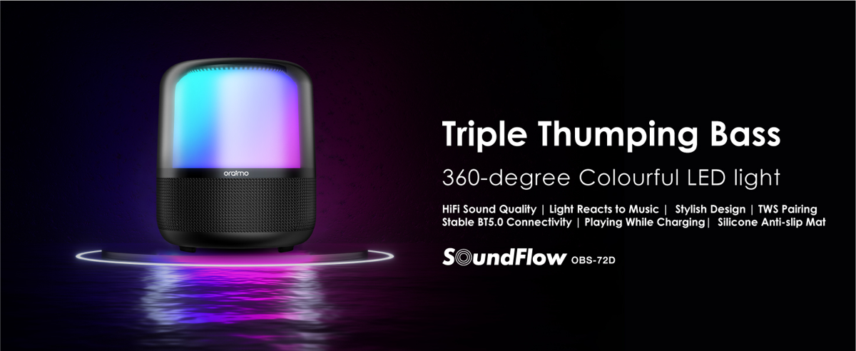 oraimo SoundFlow OBS-72D Wireless Speaker · Black