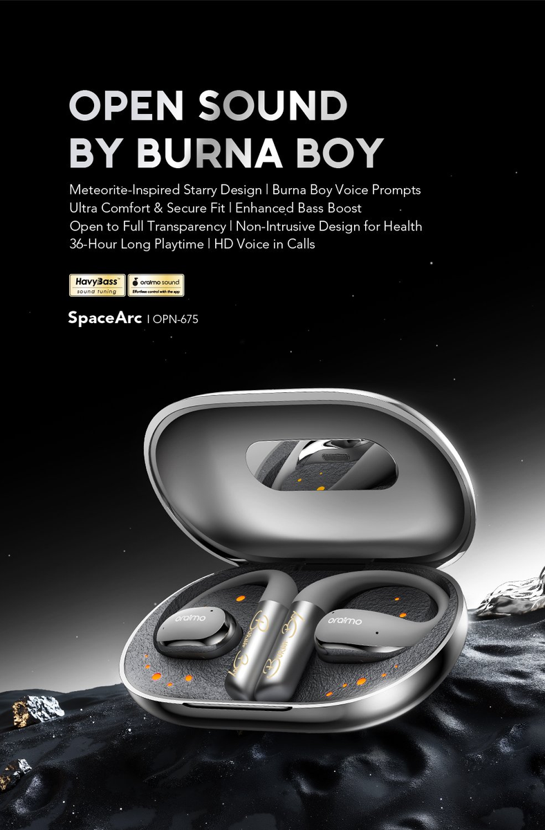 oraimo SpaceArc xBurnaBoy OPN-675 · Graphite Grey