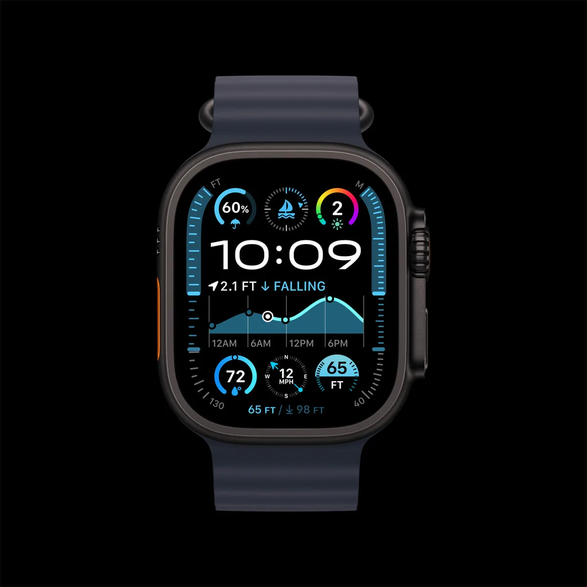 Apple Watch Ultra 2 (49mm) · Black Titanium / Black Ocean Band
