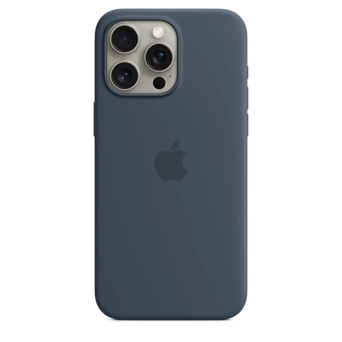 Apple iPhone 15 Pro Max Silicone Case with MagSafe · Storm Blue