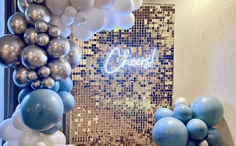 Branded corporate marquee lights at a Pittsburgh event