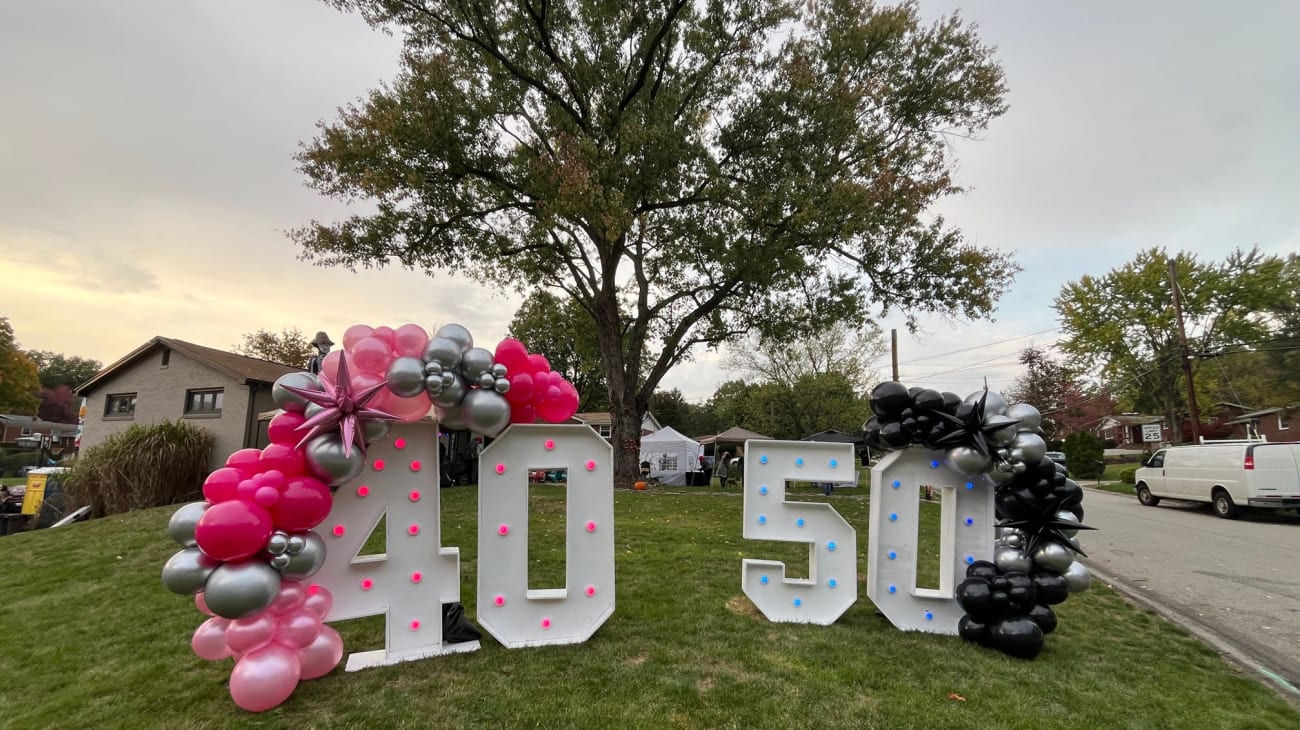 Custom balloon installation by Party on Butler in Sewickley