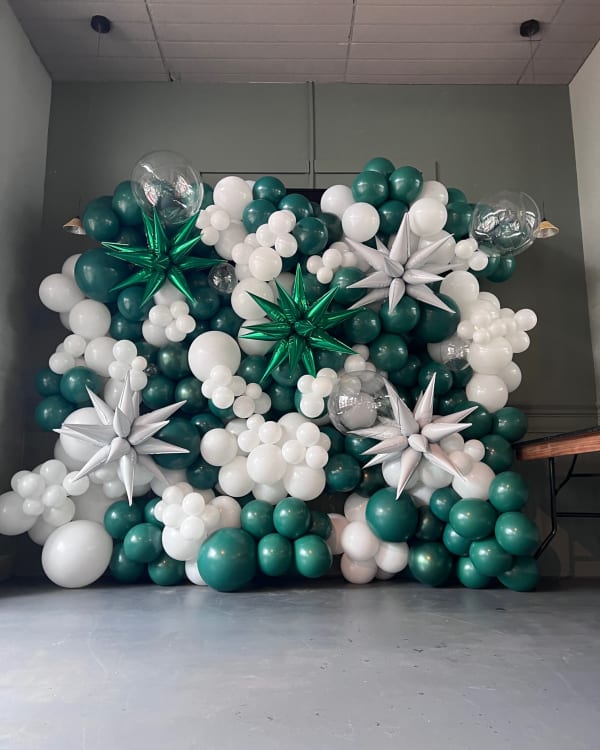Corporate balloon wall by Party on Butler