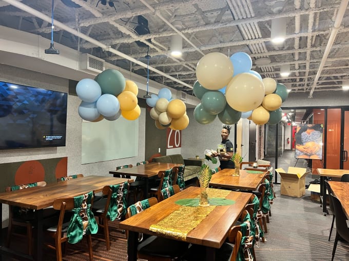 Balloon arch styling by Party on Butler