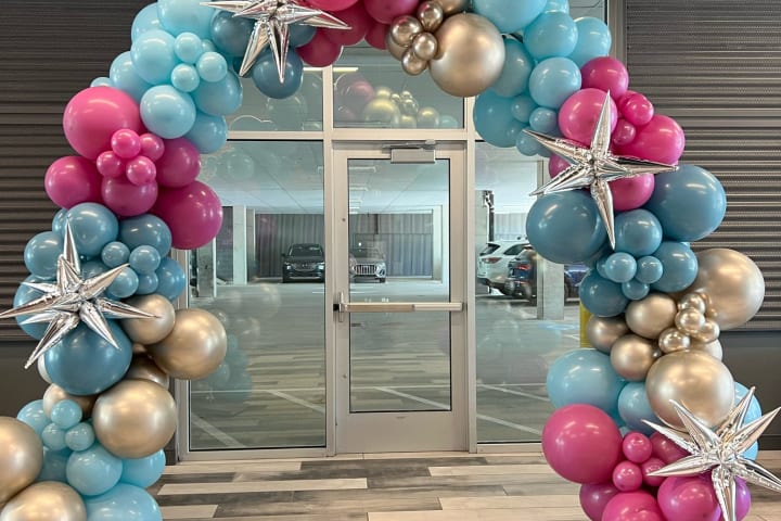 25ft balloon arch by Party on Butler in Pittsburgh