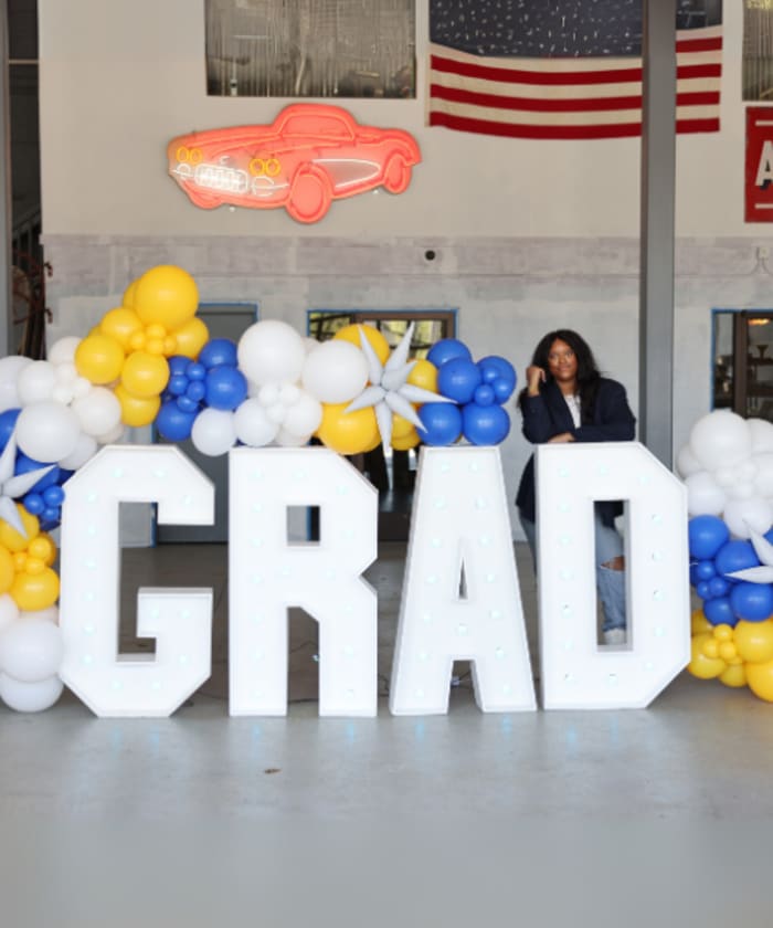 Graduation marquee letters by Party on Butler