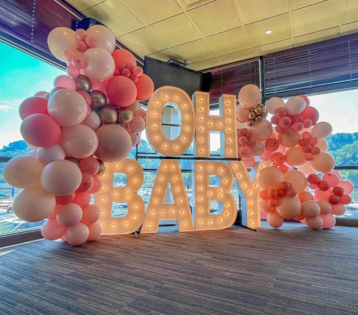 Baby shower marquee letters by Party on Butler