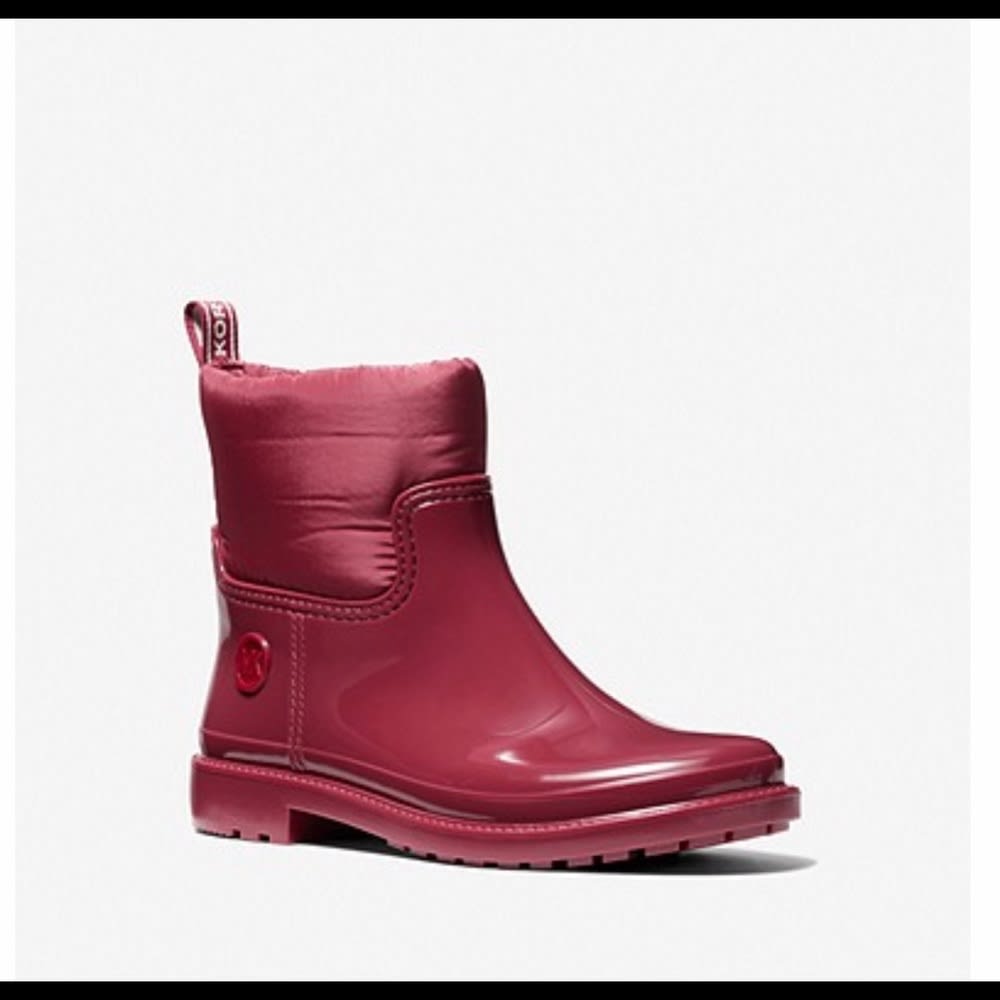 Michael Kors—Blakely Logo Tape PVC and Nylon Rain Boot