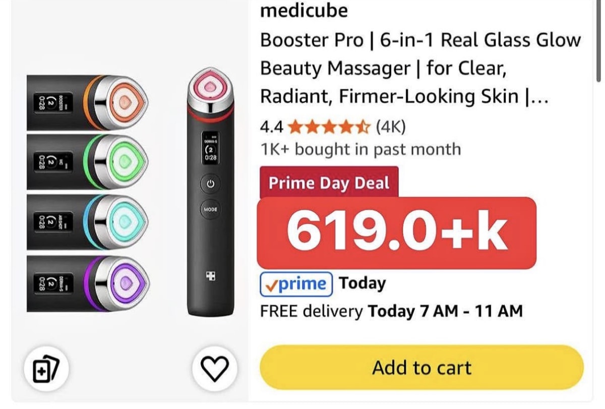 medicube Booster Pro 6-in-1 Real Glass Glow Beauty Massager | for Clear, Radiant, Firmer-Looking Skin