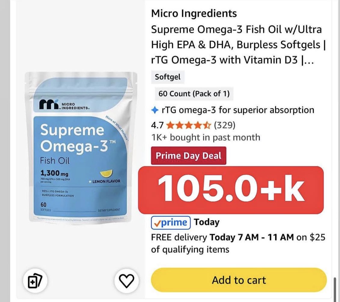 Micro Ingredients Supreme Omega-3 Fish Oil w/Ultra High EPA & DHA, Burpless Softgels | rTG Omega-3 with Vitamin D3