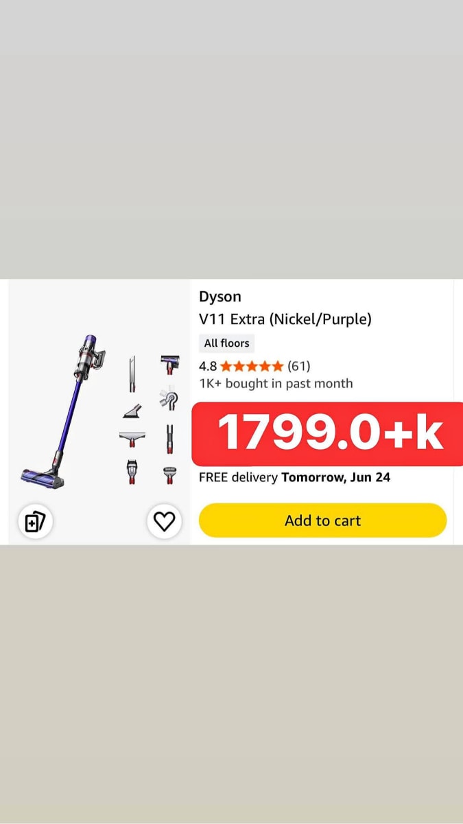Dyson V11 Extra (Nickel/Purple)