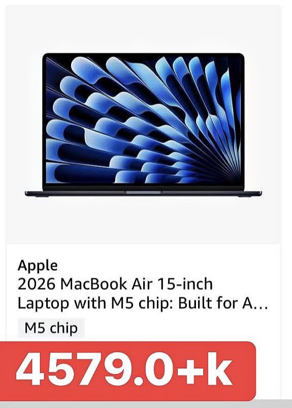 Apple 2026 MacBook Air 15-inch Laptop with M5 chip: