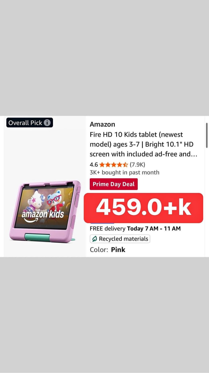 Amazon Fire HD 10 Kids tablet (newest model) ages 3-7 | Bright 10.1" HD screen