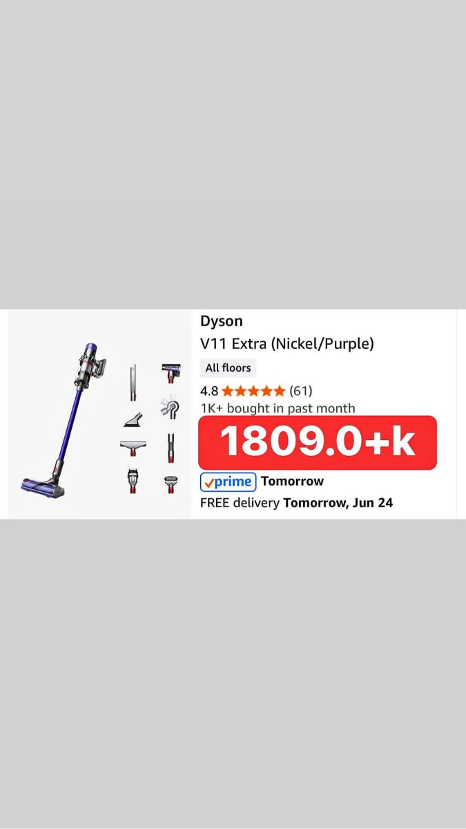 Dyson V11 Extra (Nickel/Purple)