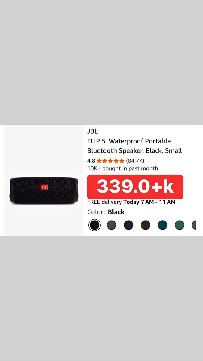 JBL FLIP 5, Waterproof Portable Bluetooth Speaker, Black