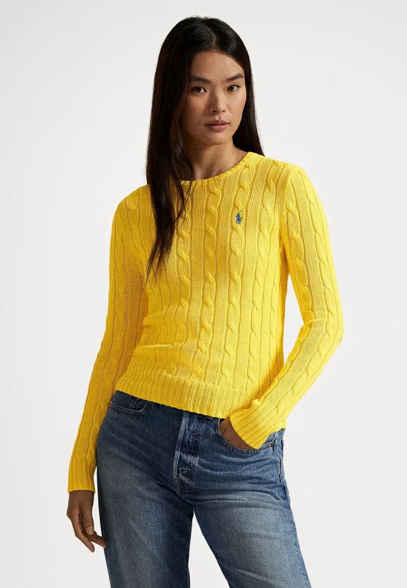 Cable-Knit Cotton Crewneck Sweater