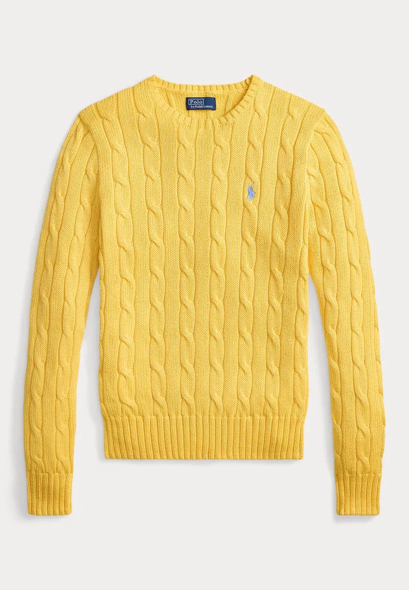 Cable-Knit Cotton Crewneck Sweater