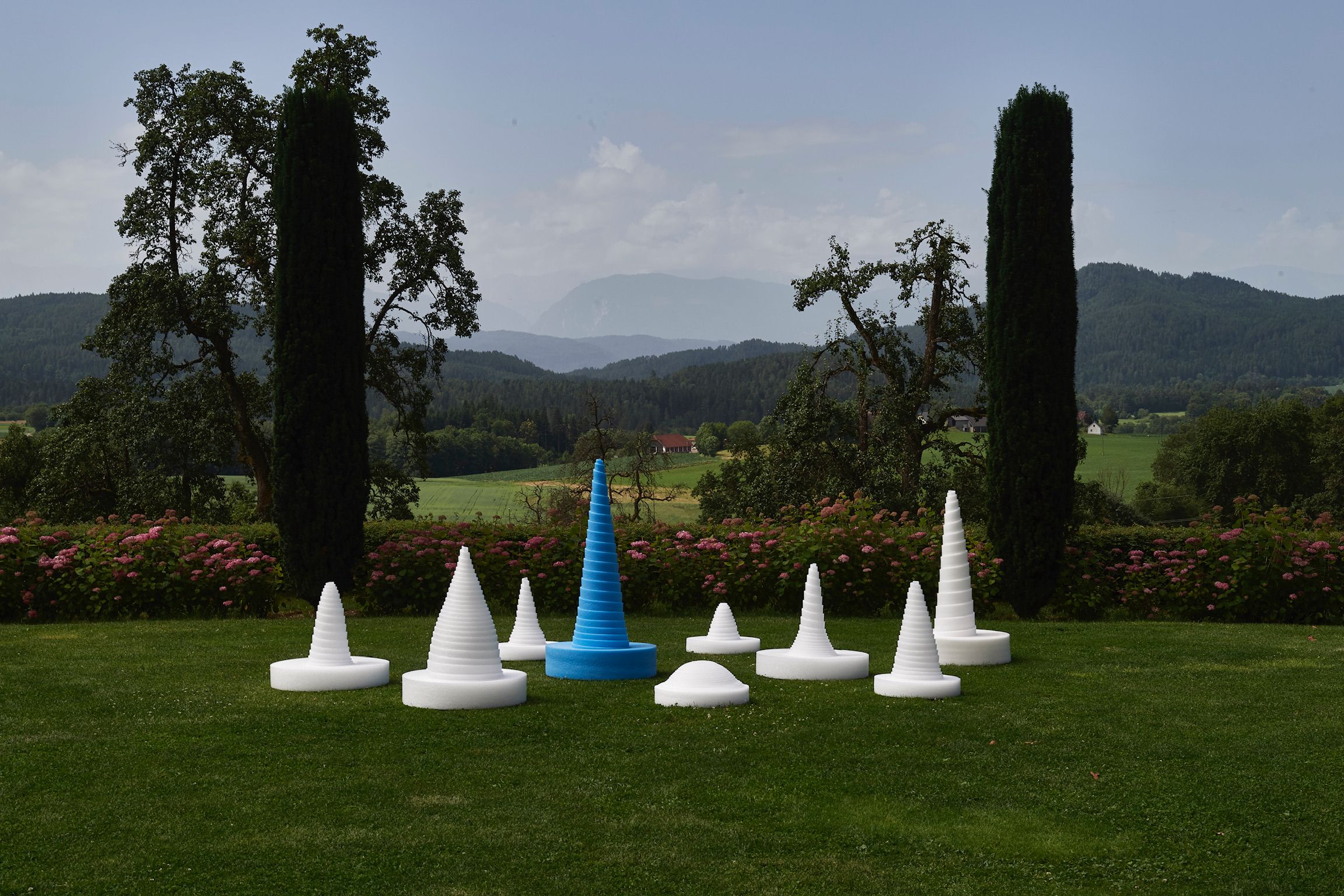 Alfred Hoyos, Untitled, 2024, Polyethylene foam installation, Sizes vary, ca. 150 x 80 cm